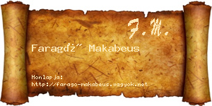 Faragó Makabeus névjegykártya